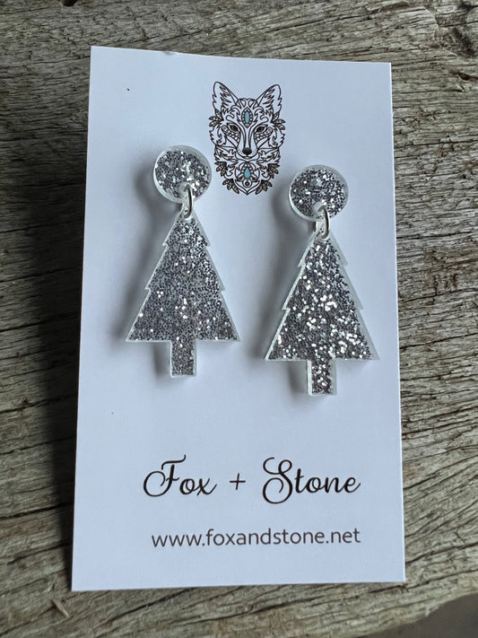 Silver Tree Christmas Dangles