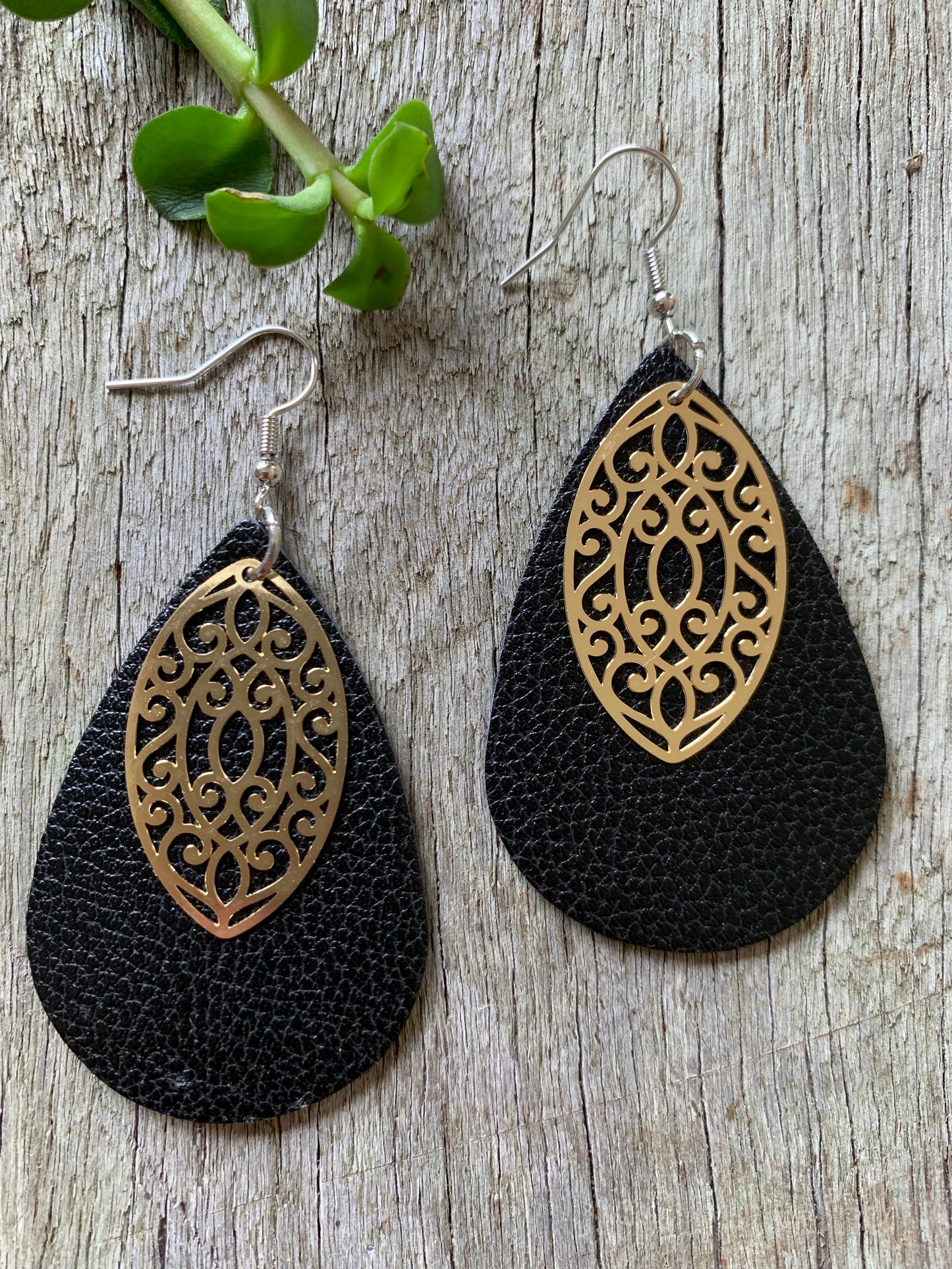 Black and Gold Bridget Earrings