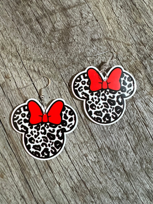 Minnie Red Ribbon Earrings