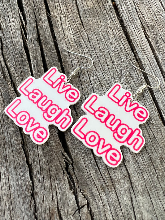 Live Laugh Love Dangle Earrings