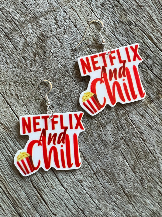 Netflix and Chill Resin Earrings