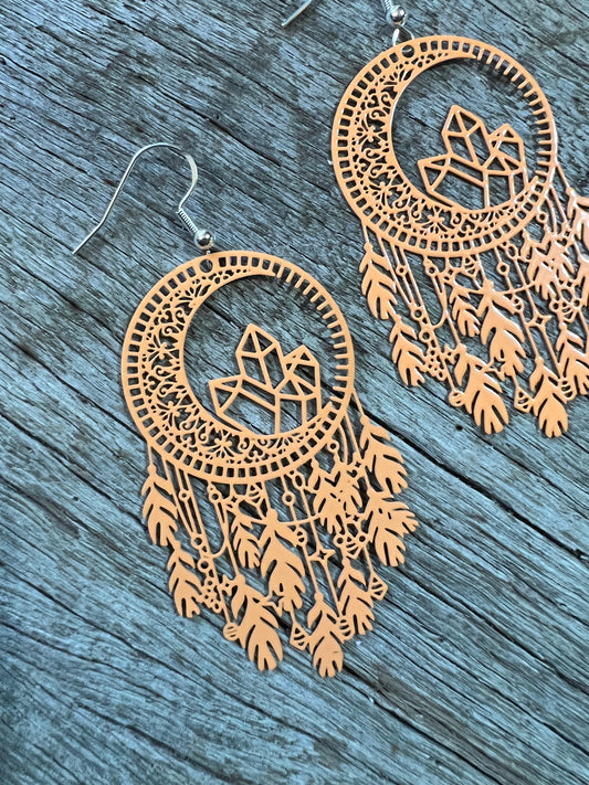 Orange Dream Catcher Crystal Filigree