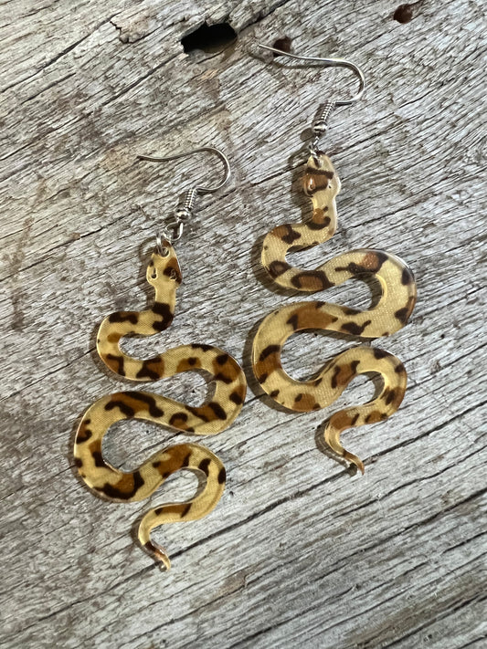 Leopard Print Snake Earrings