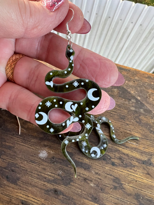 Moon Vibe Snake Earrings